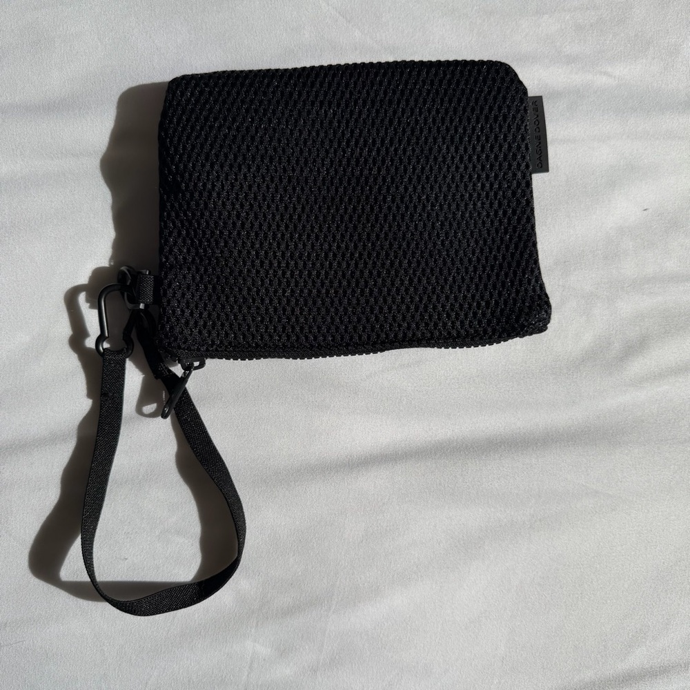 Dagne Dover Air Mesh Black Pouch Wristlet - Picture 2 of 12